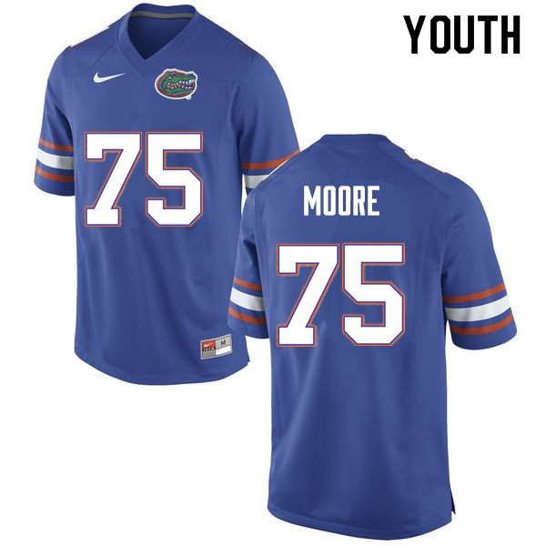 Youth NCAA Florida Gators T.J. Moore #75 Stitched Authentic Nike Blue College Football Jersey HRX4465BA